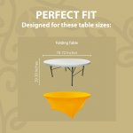 Spandex Cocktail Tablecloth 72 Inch 6 Foot Round Fit Golden Yellow