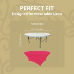 Spandex Cocktail Tablecloth 72 Inch 6 Foot Round Fit Hot Pink