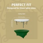 Spandex Cocktail Tablecloth 72 Inch 6 Foot Round Fit Hunter Green