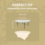 Spandex Cocktail Tablecloth 72 Inch 6 Foot Round Fit Ivory