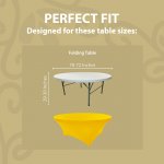 Spandex Cocktail Tablecloth 72 Inch 6 Foot Round Fit Lemon Yellow