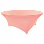 Spandex Cocktail Tablecloth 72 Inch 6 Foot Round Light Pink