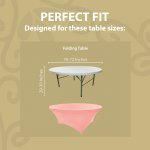 Spandex Cocktail Tablecloth 72 Inch 6 Foot Round Fit Light Pink