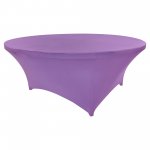 Spandex Cocktail Tablecloth 72 Inch 6 Foot Round Light Purple