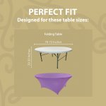 Spandex Cocktail Tablecloth 72 Inch 6 Foot Round Fit Light Purple