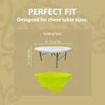 Spandex Cocktail Tablecloth 72 Inch 6 Foot Round Fit Lime Green