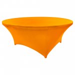 Spandex Cocktail Tablecloth 72 Inch 6 Foot Round Orange