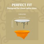 Spandex Cocktail Tablecloth 72 Inch 6 Foot Round Fit Orange