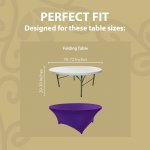 Spandex Cocktail Tablecloth 72 Inch 6 Foot Round Fit Purple