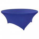 Spandex Cocktail Tablecloth 72 Inch 6 Foot Round Royal Blue