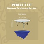 Spandex Cocktail Tablecloth 72 Inch 6 Foot Round Fit Royal Blue