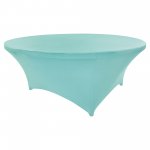 Spandex Cocktail Tablecloth 72 Inch 6 Foot Round Turquoise