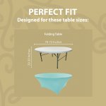 Spandex Cocktail Tablecloth 72 Inch 6 Foot Round Fit Turquoise