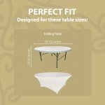 Spandex Cocktail Tablecloth 72 Inch 6 Foot Round Fit White